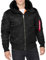 Alpha Industries Herren MA-1 Hooded Bomberjacke, Black, Large