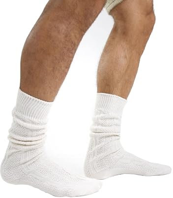 Almbock Trachtensocken Herren - Trachtenstrümpfe aus Merino Wolle in vielen Modellen und Farben - lang und kurz tragbare bayerische Socken für Lederhose (Natur | Modell 41, 42-44)