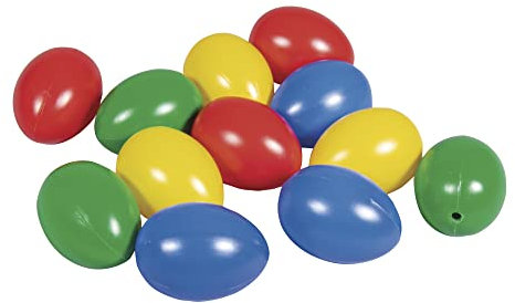 Rayher 3904149 Plastik-Eier, 4,5 cm, 4 Farben sort., Btl. 12 Stück