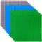 Strictly Briks - Pack de 12 Bases para Construir - Compatibles con Todas Las Grandes Marcas - 16 x 16 cm - Verde, Azul y Gris
