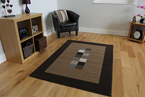 The Rug House Hochmoderner Teppich in Dunkel- und Hellbraun, in 10 Größen erhältlich, 63cm x 110cm (2ft 1 x 3ft 7) Shiraz
