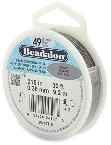 Beadalon - Beadalon 49 Strand Beading Wire .015 Bright 30ft