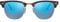 Ray-Ban RB3016 Clubmaster Sonnenbrille 51mm, Braun (Gestell: Havana, Gläser: Blau Flash 114517), 51 mm