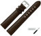 MARBURGER Uhrenarmband 18mm Leder Braun Silber Buffalo Prägung Mit Naht - Montage Set 7601831000120