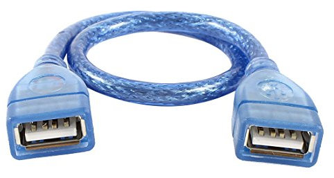 sourcing map USB 2.0 Extension Cable 30cm, Blue USB 2.0 A Female to Female Cable USB 2.0 Extension Lead Cord