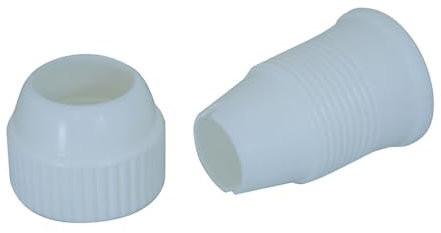 De Buyer - Kit adaptateur pour douilles spéciales décor, 2 pièces - Ø 20 mm, hauteur 3 mm - Pratique pour Changer Librement de Douilles sur la Même Poche Pâtissière, Blanc