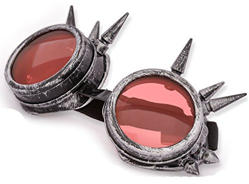 4sold (TM Steampunk Antique Copper Cyber Goggles Rave Goth Vintage Victorian Like Sunglasses All Pictures (Gray Studs)