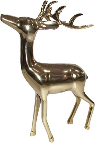 Deko Hirsch stehend Aluminium Gold 28x13x41 cm