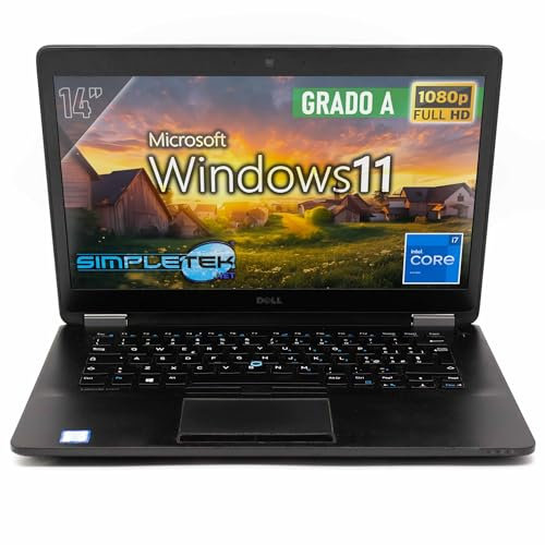 Notebook Dell E7470 da 14” FHD | Core i7 | 16GB RAM | 480GB SSD M.2 | Windows 11 Pro | Layout Tastiera Italiano | con Webcam Integrata, WiFi, BT, HDMI, miniDP (Ricondizionato)
