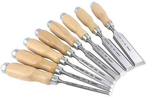 Narex Tschechischer Stahl 8 Stück Set von 6, 8, 10, 12, 16, 20, 26, 32 mm Meißel