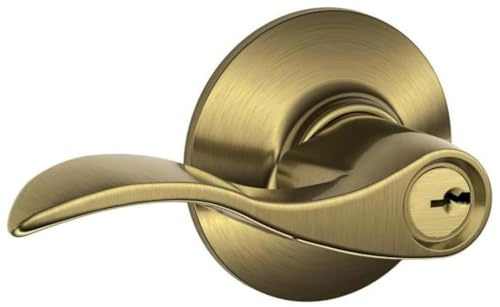 Schlage F51A Acc 609 Accent Keyed Entry Lever, Antique Brass