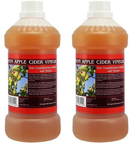 Apple Cider Vinegar Tonic with 'Mother' - 1000ml Natural Raw Unfiltered Plastic Bottle - 2 Pack