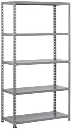 Scaffale Metallico 5 Ripiani Rinforzati Brixo Misura 100x40 cm - Altezza 188 cm