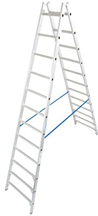 Sprossen-DoppelLeiter, (Alu), Arbeitshöhe 4,85 m,Leiternhöhe 3,25 m, Sprossen 2x12, Gewicht 13,5 kg