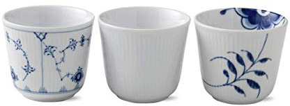 Royal Copenhagen History Mix Thermobecher 3 Stück 26cl Porzellan Blau-Weiß, Maße: 9,5cm x 9,5cm x 8,5cm, 1017166