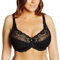 DELIMIRA Damen Minimizer BH ohne Einlagen mit Spitze mit Bügel Große Größen Schwarz 100I