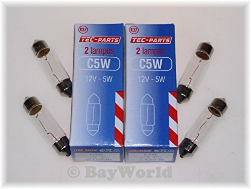 2 Set=4St C5W 12V Soffitte Birne Navette 10x36 TEC-Parts Kennzeichen 12936