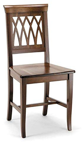 Sedia Legno MASSELLO Noce Treccia Sedile Legno