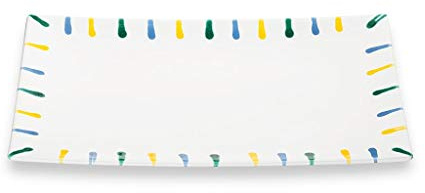 GMUNDNER KERAMIK Platte rechteckig Grösse: l= 30 cm x b= 20 cm x h= 2.5 cm Buntgeflammt Geschirr, handgemacht in Österreich
