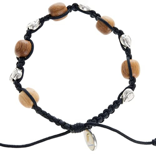 Armband Medjugorje Herzen und Olivenholz, Braun