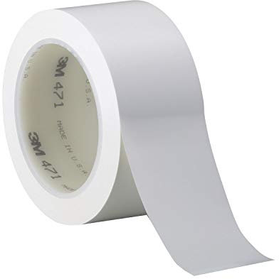 3M 471 Hochwertiges Weich-PVC-Klebeband, 50 mm x 33 m, Weiss (1-er Pack)