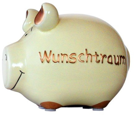 Sparschwein Company - Spardose Wunschtraum 12,5 x 9 x 9 cm | Keramik Sparschwein, Geldgeschenk zum Geburtstag, 10035425