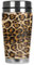 Mugzie Spotted Reisebecher mit isoliertem Neoprenanzug-Bezug, Leopardenmuster, 473 ml, Schwarz