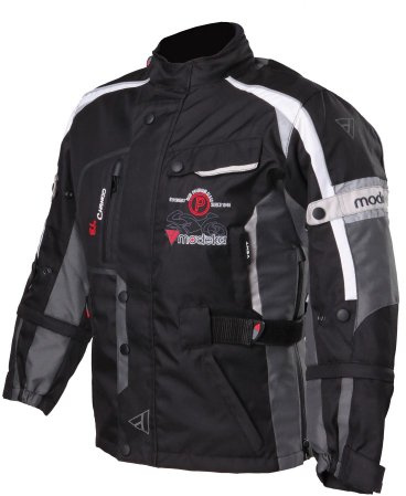 Modeka El Chango Kinder Motorrad Textiljacke (Black/Grey,164)