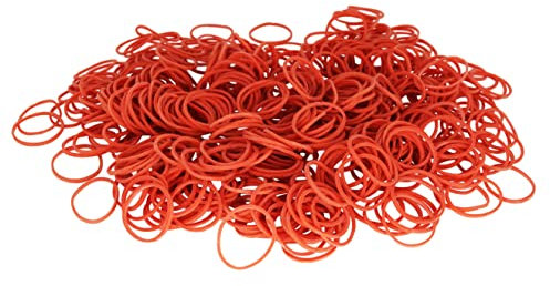 KLEBESHOP24 Gummiringe rot | Dehnbar | Ø 30 mm, 1 mm Stärke, 1 kg Beutel | Gummibänder | Haushaltsgummis zum Bündeln, Fixieren oder Basteln