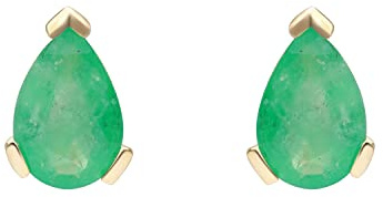 Ivy Gems 9ct Yellow Gold Emerald Tear Drop Stud Earrings