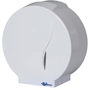 Bisk ABS Distributore di carta igienica Jumbo per rotolo 19 e 23 cm, Bianco