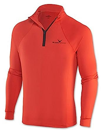 Black Crevice Herren Skirolli Zipper Shirt, rot/schwarz, L