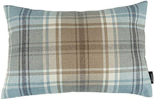 McAlister Textiles Angus | Kissenbezug für Sofakissen in hellem Blau | 50 x 30cm | gewobenes Kariertes Tartan Muster | schottischer Landhausstil