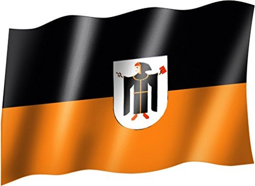 sportfanshop24 Flagge/Fahne MÜNCHENER KINDL/MÜNCHEN Wappen Staatsflagge/Landesflagge/Hissflagge mit Ösen 150x90 cm, sehr Gute Qualität