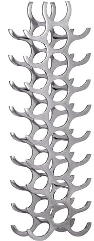 FineBuy Weinregal Design 98 cm für 27 Flaschen Aluminium Silber
