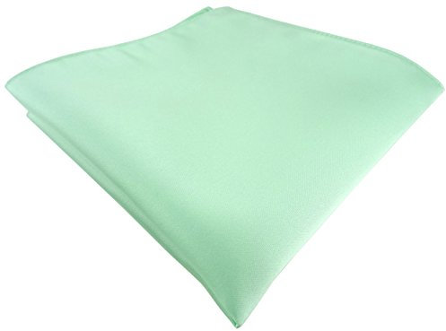 TigerTie Satin Einstecktuch in mint einfarbig Uni - Tuch Polyester - Größe 26 x 26 cm