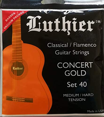Luthier Lot de 40 Concert or Cordes en nylon pour guitare classique