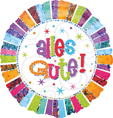 Amscan 2576901 - Standard Folienballon Radiant Birthday Alles Gute, Happy Birthday, Geburtstag, Heliumballon