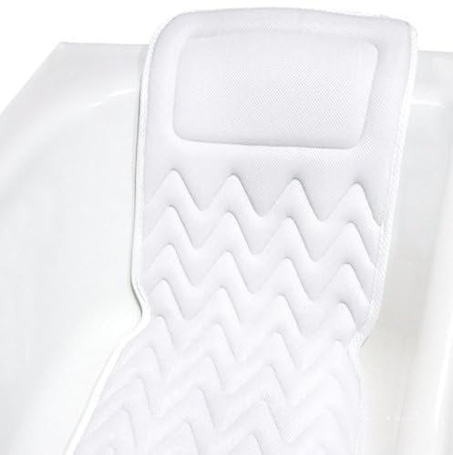 Bath Haven Oreiller de Baignoire Luxe et Spa Coussin pour Un Confort Complet du Corps Langue Source Blanc