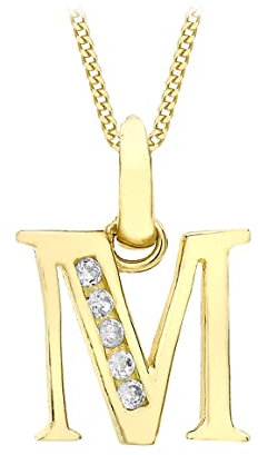 CARISSIMA Damen-Kette mit Anhänger 375 Gelbgold Zirkonia transparent Rundschliff - 1.45.3814