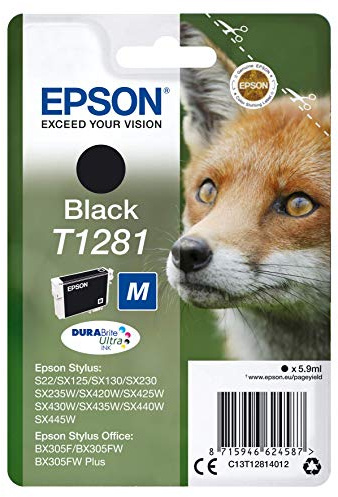 Epson T1281 Black Fox Genuine, DURABrite Ultra Ink Cartridge