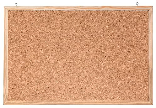 FRANKEN Kork-Memoboard, 60 x 40 cm, pinnbar, mit Holzrahmen, Notiztafel zur Wandbefestigung, braun, CC-KT4060