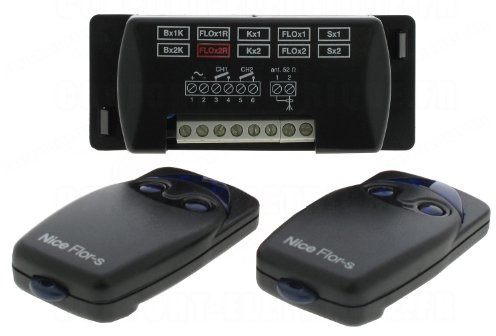 kit récepteur radio nice flox2r fréquence 433.92 mhz 2 canaux