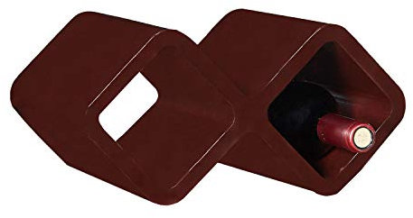 Homestyle4u 588, Wandregal Weinregal Braun Hochglanz Cube Regal 2 Fächer