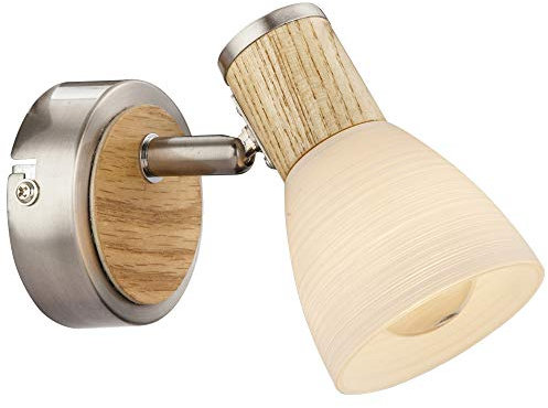 GLOBO Wandleuchte Gylfi Wandstrahler Schlafzimmer Flur Chrom Holz 11 cm