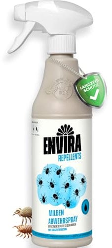 Envira Milben Abwehrspray 500 ml - Spray mit Langzeitwirkung gegen Milben & Hausstaubmilben - Milbenschutz für Matratzen - Mittel gegen Milben in der Wohnung