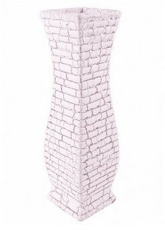 Keramik 30 cm griechisch Sparta Vase in weiß und silber