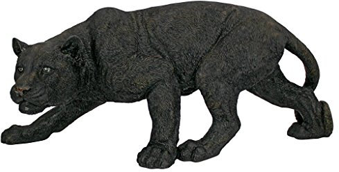 Design Toscano Schwarzer Panther Gartenstatue, Polyresin, schwarz, Mittel 66 cm