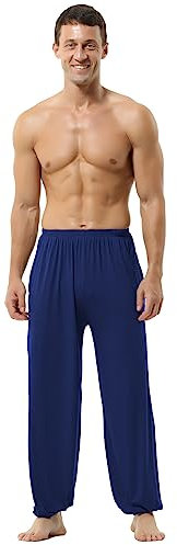 Hoerev Super Soft Modal Spandex Harem Yoga Pilates Schlauch,Marineblau,L