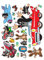 1art1 Der Kleine Maulwurf Traveling Wand-Tattoo | Deko Wandaufkleber für Wohnzimmer Kinderzimmer Küche Bad Flur | Wandsticker für Tür Wand Möbel/Schrank 85x65 cm